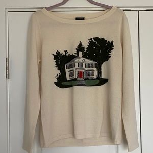 Talbots Pure Cashmere White Farmhouse Sweater